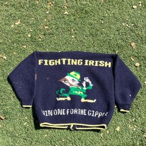 Vintage Cable Knit Notre Dame Fighting Irish Cardigan